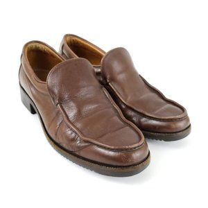 Bally Switzerland Brown Leather Apron Toe Loafer